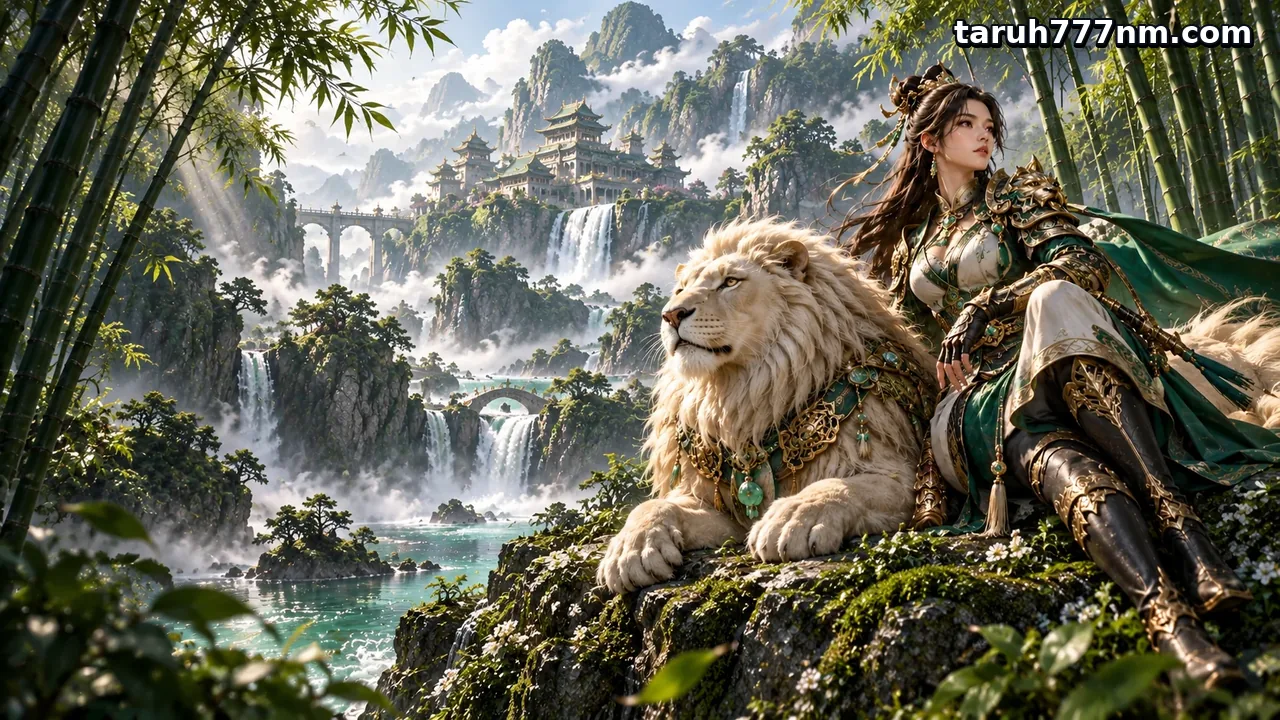 taruh777 — Penjaga Singa Gading bersama seekor singa putih